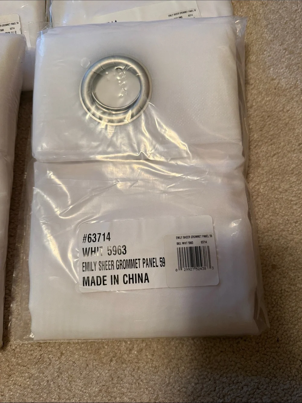 White Emily Sheer Curtain Panels with Silver Grommets - Set of 6
